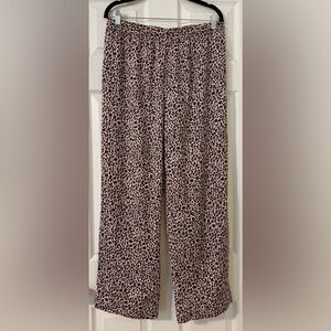 Banana Republic Satin Leopard Pajama Pants, Medium
